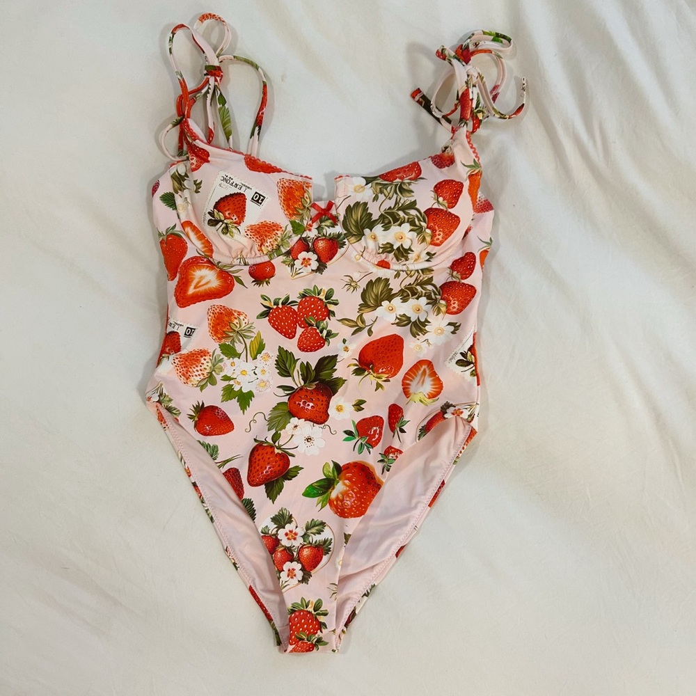 Strawberry Print Womens Swimsuit
